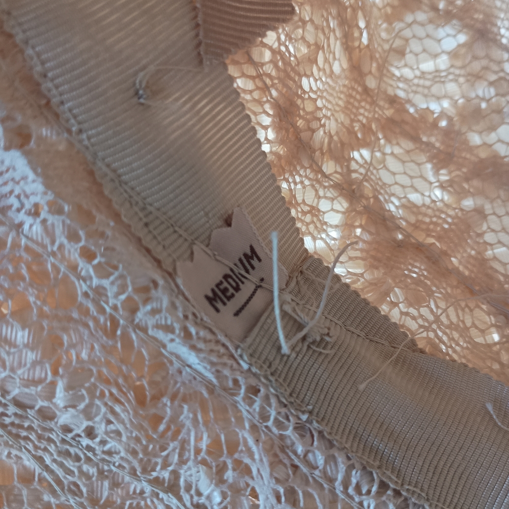 Exquisite Vintage 1950s-60s Cream Textured Woven Hat w/Original Box - Picture 8 of 12